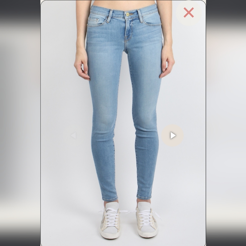 Frame Denim Blue Skinny Jeans Sleek Fit